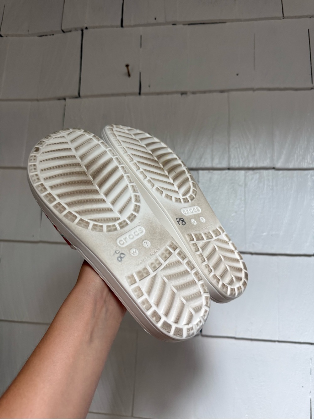 CROCS White Slip-On Clog - White watermelon Womens 7 - Picture 3 of 4